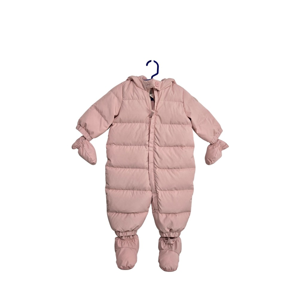 Baby Gap Kids Snowsuit Hooded Down Fill Puffer Bunting in Pink Dust 6-12 Months